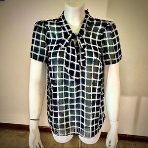 Almost new Modcloth dark navy neck tie top